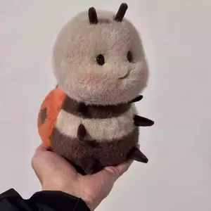 20CM Cute Fluffy Ladybug Little Bee Plush Toy Animal Honey Bee Stuffed Insect Toys with Wings PLushie Cartoon Kawaii Doll Kids