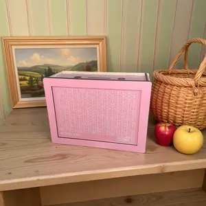 10000 Larger Size Savings Challenge Box for Adults Kids - Cash Vault Wooden Money Savings Box - Kakeibo Money Bank - Pink Wooden Cash Coin Piggy Bank with Counter and Dry Erase Pen