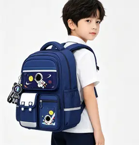 Cartoon Astronaut  - Large Capacity, Adjustable Straps, Tablet Pocket, Ideal for School & Commuting, Navy Blue with Colorful Space Design,  for School stitch mini backpack