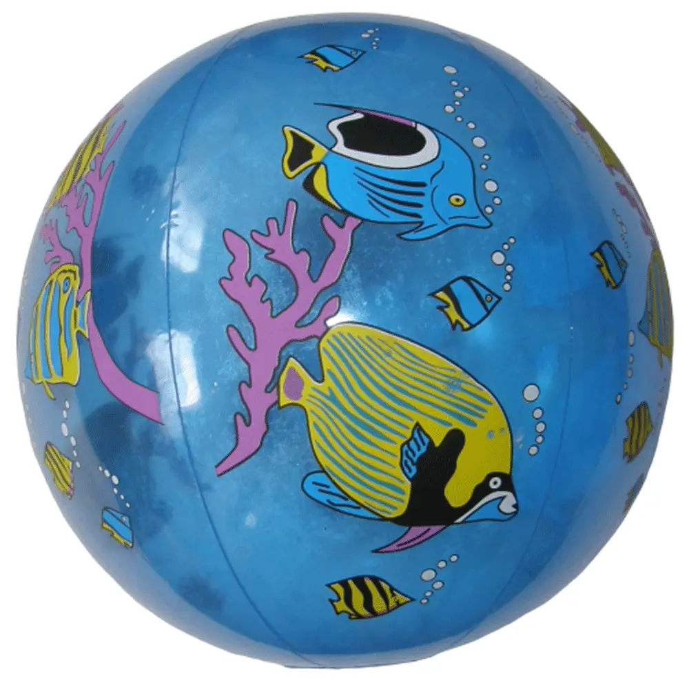 Boston Novelties Blue Sealife Fish and Coral Inflatable Beach Ball, 16-Inch