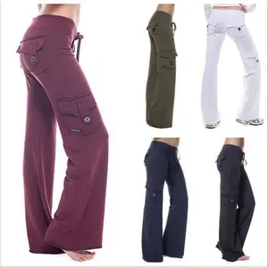 Women'sHighWaistCasualCargoYogaPantswithPocketsSoftElasticStretchyTightFitforGymWorkout