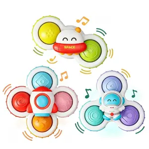Strong Suction Cup Educational Spinning Sensory Bath Toy, Unisex Baby Toy, Christmas Stocking Stuffer, for Airplanes Cars Desktops Windows