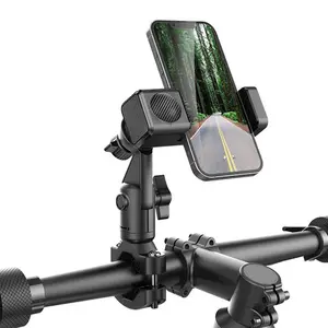 Motorcycle Bike Phone Mount Bike Phone Holder Handlebar Clamp with 3 mode LED Lighting, Bicycle Cell Phone Mount, iPhone 17 16 15 14 13 12 Pro Max, Galaxy S25 Ultra, 4.7-7.2" Phones
