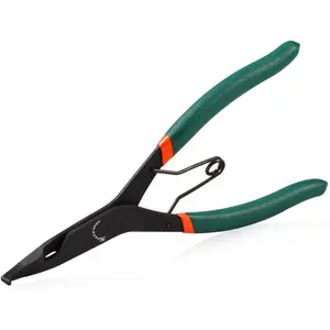 9 inch Angle Tip Lock Ring Pliers for Transmission, Special Circlip Plier with Hole Angle Tip Retaining Ring Pliers Flat Nose Retaining Ring Pliers with Black Oxide Finish Ring Opening