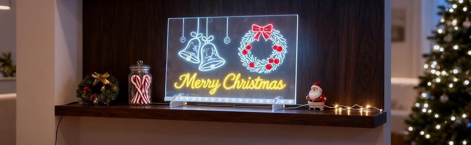 【US】Lumiboard LED Drawing Board for Kids Gift, Glow Doodle Board with Neon Markers, Reusable Light Up Acrylic Board for Birthday and Holiday Gifts