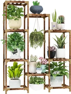 Plant Stand Organiser for Indoor Outdoor, 10 Tier Tall Lightweight Plant Shelf Large Plant Rack Table Holder Flower Stand for Multiple Pots for Patio Porch Living Room Balcony Corner Garden Office Boho Decor