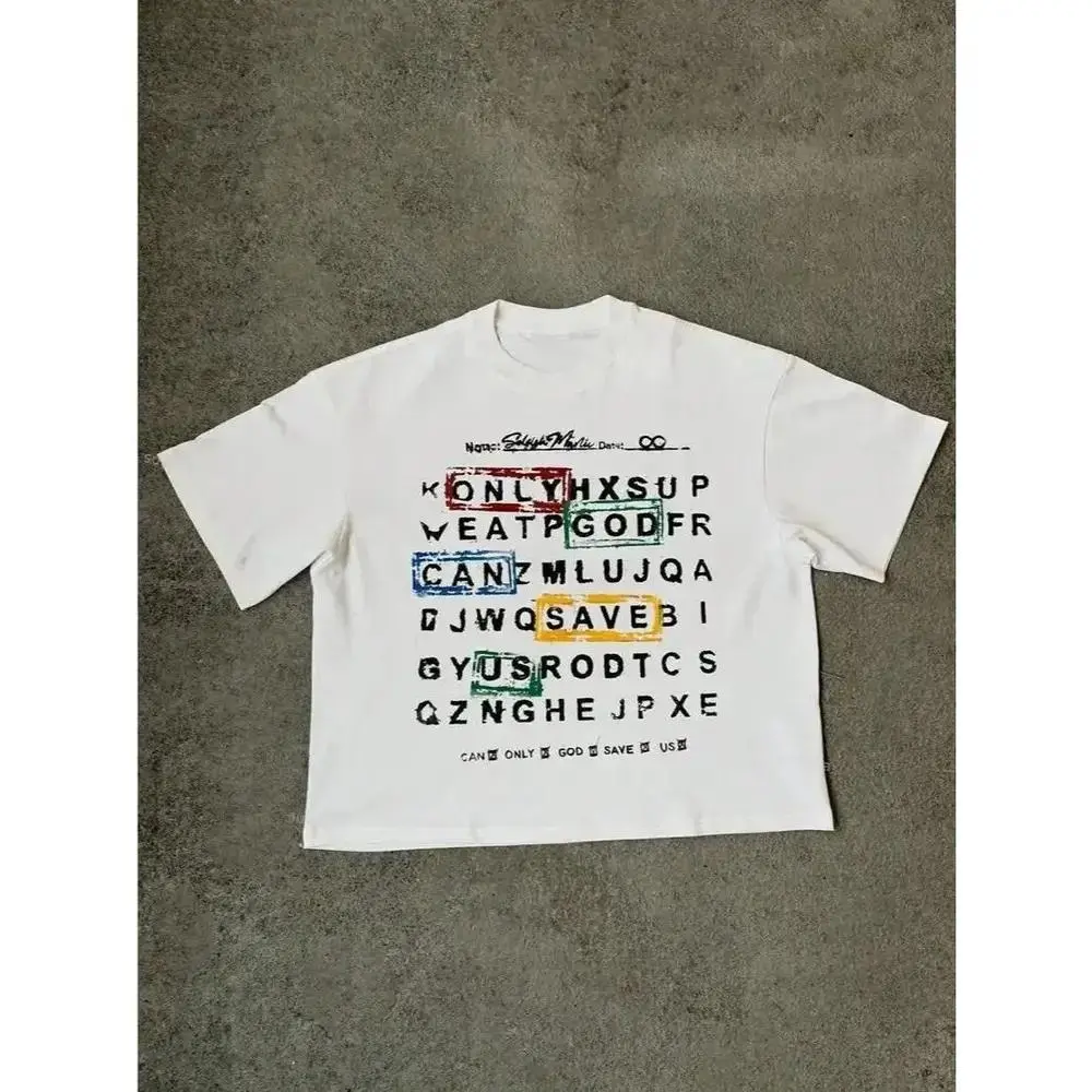 Men's 100% Cotton Oversized Hip Hop Graphic T-Shirt, Vintage Gold Grillz Mouth Cross Diamond Chain Print Loose Fit Short Sleeve Tee, Retro Y2K Streetwear Breathable Casual Crew Neck Top for Rap Music Fans Daily Outfits
