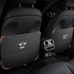For Mini Cooper One S JCW R56 R55 F55 F56 R57 R60 Interior Accessories Leather Car Anti-Kick Mats Anti-dirty Pad Auto Seat Back Protector Cover Car Accessory