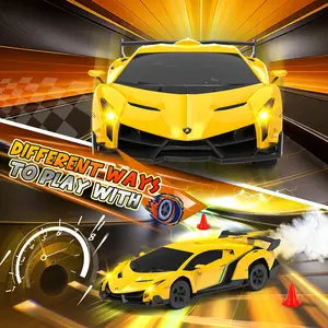 Lamborghini Boy Remote Control Car 3-7 with LED Lights, 1:24 Ratio Lamborghini Toy Car Official License, RC Drift Car 20km/h, 2.4GHz RC Car Remote Controlled Car Adult Boy Girl 8-12th Birthday Gift (Yellow)