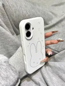 Simple style cute line Miffy rabbit is suitable for iPhone 17 Pro Max, Apple 16 phone case, 14th new model, 15 Pro, female 13, with a touch of teenage heart, 17 Air, matte liquid silicone creative anti-drop case