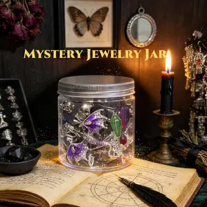 Haven & Thread 【No Cross 】Light Goth Witch Jewelry Jar  30PCS Gift Set with Gold Accents, Perfect Thanksgiving & Christmas Gift for Girlfriend