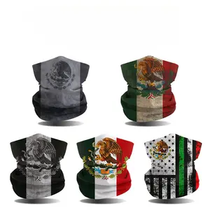 New Mexican flag face mask, seamless magic scarf, outdoor sports cycling multi-functional sun protection and windproof neck warmer