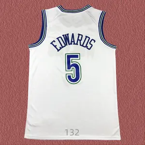Anthony Edwards Classic-Design stitched Basketball Jerseys Retro Men's 2025 Sleeveless White shirt