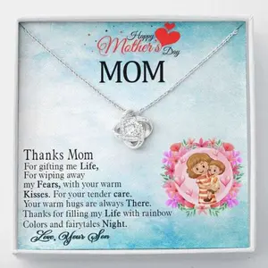 Mom Necklace, Thanks For Filling My Life With Rainbow And Colors Gift For Mom Necklace, Beautiful Necklace Gifts for Mom - Perfect Mother's Day Jewelry, Thoughtful & Meaningful Gift for Mother