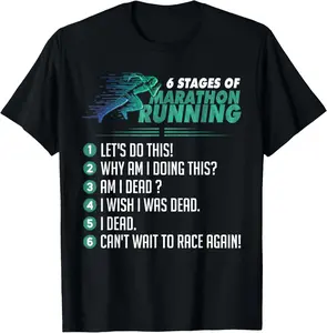 Cotton(pure) Marathon Running 6 Stages Runner Gift Ultra Runner Jogging T-Shirt