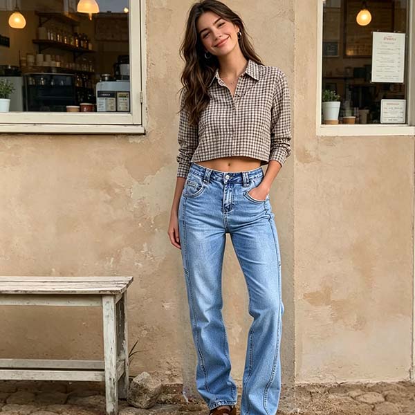 for Women, Vintage Baggy Fit Patchwork Denim Pants, Cross-Border Exclusive