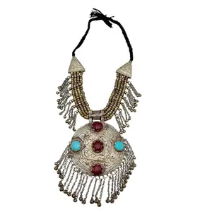 Vintage Afghan Bohemian Statement Pendant Necklace