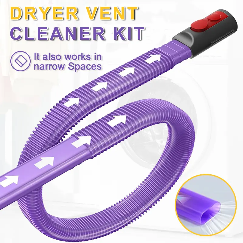 Dryer Vent Cleaner Kit, Lint Vacuum Attachment Adapter Compatible with Dyson V7/V8/V10/V11/V12/V15 Cordless Vacuums (Purple)