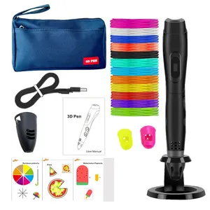 06a Plus 3D Printer Pen, 6-Setting High-Quality 3D Graffiti Pen, 12 Colors Pla Filament, Instruction Book, Portable Bag Set