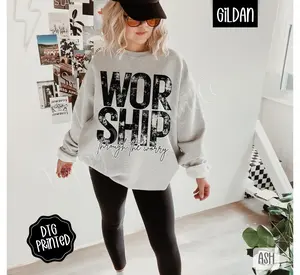 Worship Sweatshirt, Trendy Women's Religious Sweater