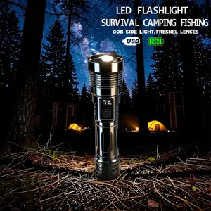 4 Models Super Bright Flashlight Features A High-precision Fresnel Lens That Creates An Intensely Concentrated Beam of Light Ideal for Exploration, Emergency Situations, and Detailed Tasks Requiring A Powerful and Focused Light Source