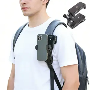 Backpack Strap Clip 360 Degree Rotating Hatband Clip Trumpet Tube Camera Stand Mounting Accessories for Dji Osmo Pocket 3 Action Camera
