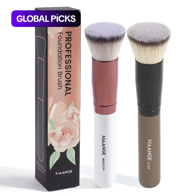 MAANGE Multi-color Professional Liquid Foundation Brush, 2 Counts/set Beauty Blender Makeup Brush, Fashion Makeup Tool for Women Foundation Makeup Brushes #GLOBAL PICKS