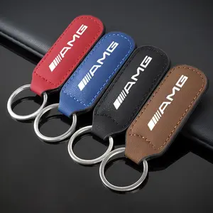 PU Leather Car Emblem Keychain, Auto Logo Keyring for Mercedes-Benz Amg, Gifts for Men & Women, Durable Design, Perfect Fit