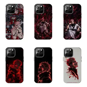 Ryomen Sukuna Jujutsu Kaisen Anime Case for iPhone 17-7 Pro Max Plus & Samsung Galaxy S26-S21 Ultra Plus - JJK King of Curses Malevolent Throne Red Neon Aesthetic Phone Cover unisex