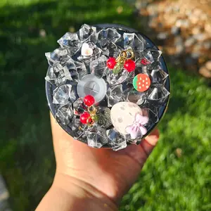 Custom Lid with Unique Design and Red Cherry Charms Custom Lid/