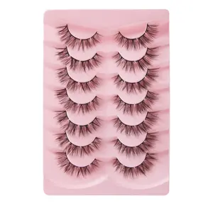 7 Pairs Natural Segmented False Lashes, Cluster Lashes Extensions, Lightweight Daily Cosmetic CC Curl False Eyelashes, Individual False Eyelashes