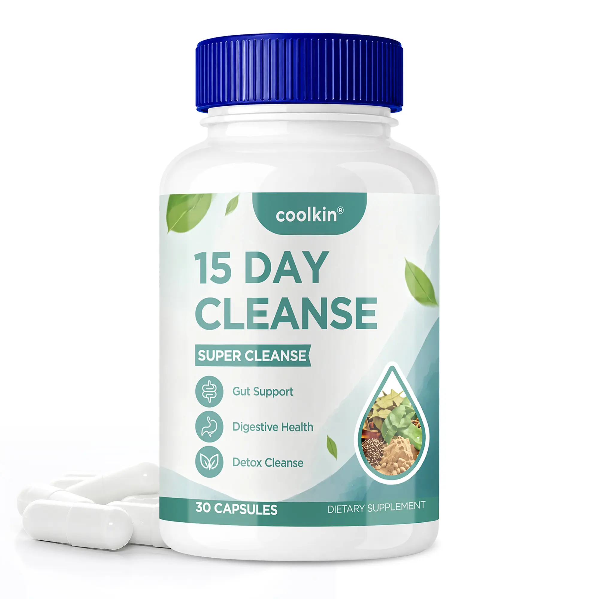 Coolkin Intestinal Cleansing Supplement features a premium formula that provides nutritional support and promotes intestinal and digestive health.