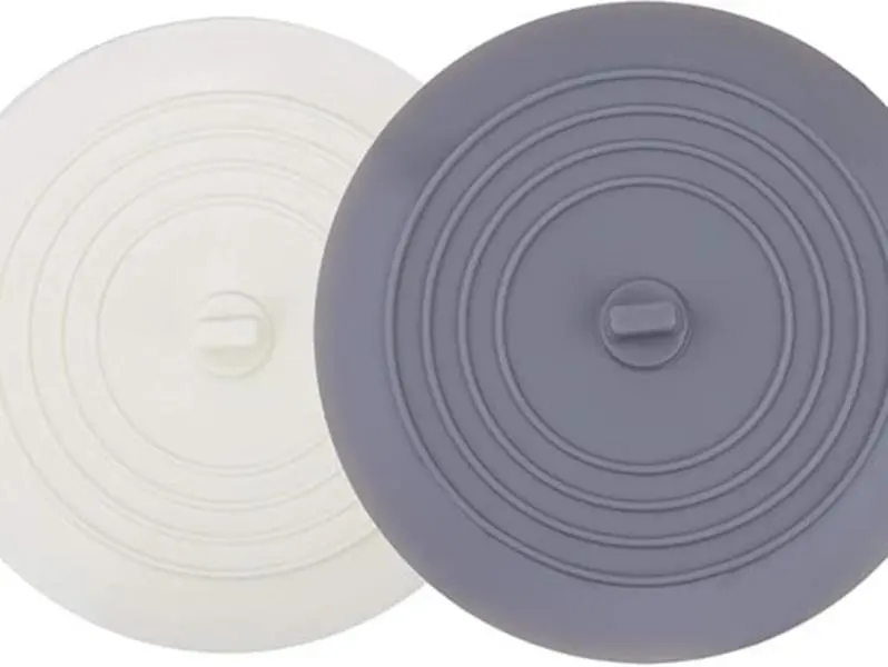 2-Pack 6-Inch Large Silicone Tub Stopper, Flat Suction Anticlog Drain Plug & Hair Catcher Cover, 2-Piece Set Household Items for Kitchen Sink & Bathroom Tub & Laundry Drain