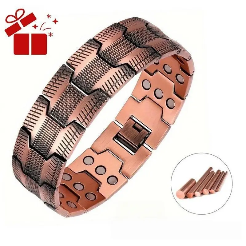 3x Men's Copper Bracelet Triple Super Magnet, Magnetic Bracelet with Adjustable Size Tool,Improves Energy Circulation  Strong Magnetic Bracelet Men's Valentine's Day Father's Day Jewelry Gift Unique Birthday/Anniversary Gifts for Him Jewelry