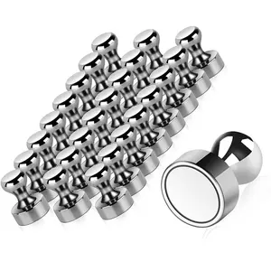 Neodymium Magnetic Pins 10/20pcs for Whiteboard Cone - Super Strong Fridge Pushpin Magnets, Metal Storage Tools Decor, Home Office Decor - Box