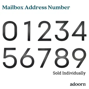 adoorn 4 Inch Mailbox Address Numbers -Black Color. Each Sold Individually. Premium Quality. Weatherproof.