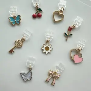 Cute USB-C Dust Plug Charms Fits Kindle Phone Tablet & More Includes Butterfly Cherry Heart Rose Key Flower Bow Designs