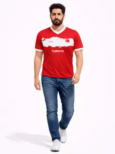 Jklvzoe Turkey National Team Soccer Jersey, 2026 New Model, Quick-Dry Fabric, Short Sleeve, All-Over Print, Casual Fit, All Seasons