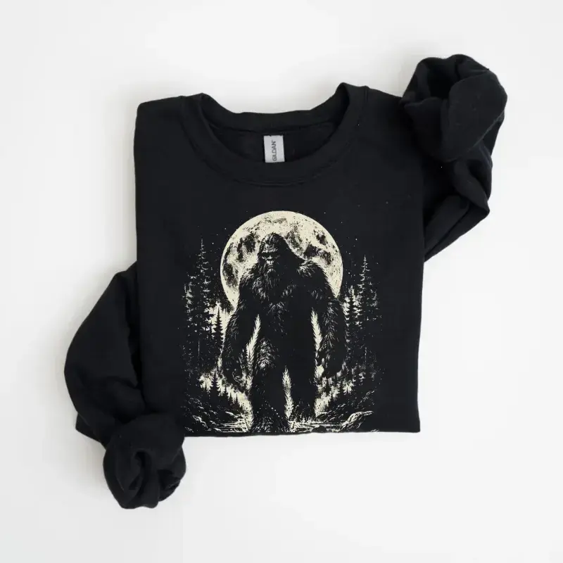 Vintage Bigfoot Sweatshirt, Retro Sasquatch Shirt, Cryptid Camping Sweatshirt
