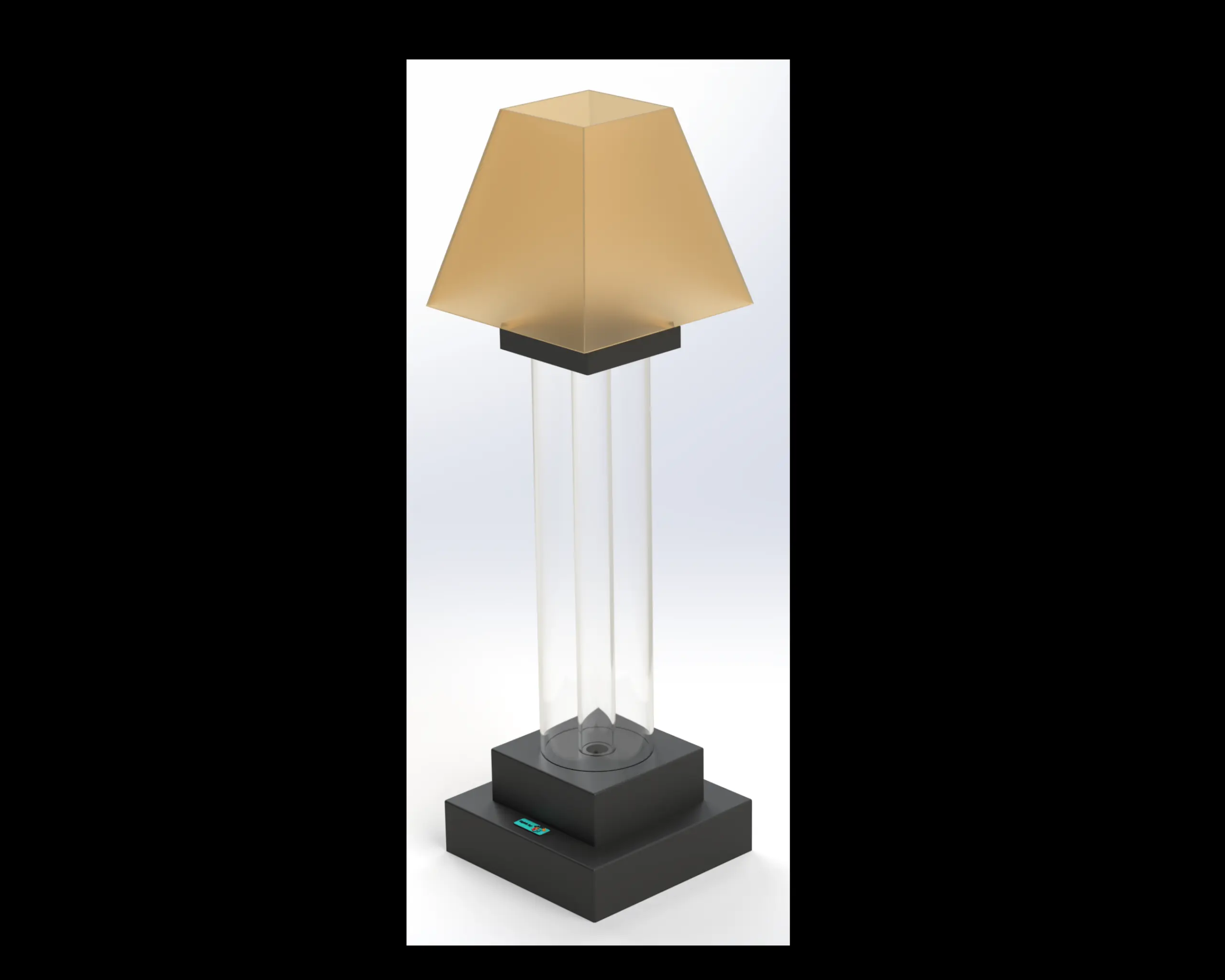 2' Fillable Table Lamp <br>Square Base - Square Lampshade