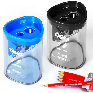 Manual Pencil Sharpener - 2 Pcs Dual Hole Pencil Sharpeners for Standard & Large Sized Pencils - Premium Quality Handheld Pencil Sharpener for Kids, Adults, Artists, Home & Office Uses
