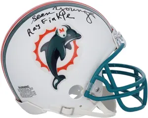 Sean Young Ace Ventura: Pet Detective Autographed Miami Dolphins Riddell Throwback 1997-2012 Mini Helmet with "Ray Finkle" Inscription