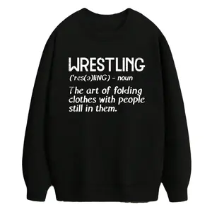 USA Made Long Sleeve Sweatshirt with Wrestling Definition Folding Clothes for Men & Women