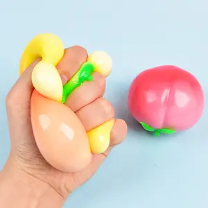Novelty Peach Squeeze Toy - Water-Filled Fruit Squishy, Soft Water Feel Decompression Fidget for Kids & Adults