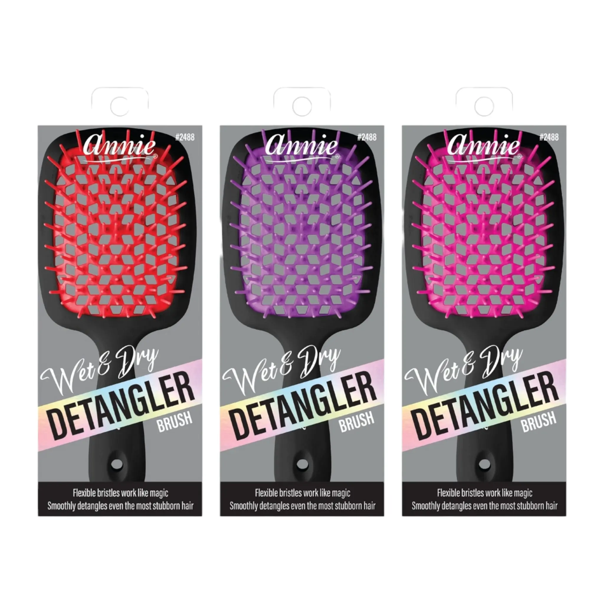 Annie Wet & Dry Detangler Brush (Black Handle)