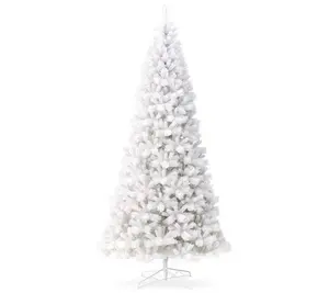 Glitzhome 10ft Pre-Lit White Pine Slim Faux Christmas Tree
