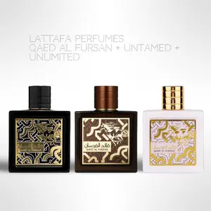 Qaed Al Fursan + Qaed Al Fursan Untamed + Qaed Al Fursan Unlimited – 3 x 100ml (3.4 fl oz) Fragrance Set – The Complete Signature Collection by Lattafa