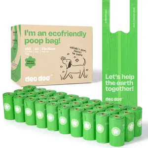 Dog Poo Bags with Handles Sakura Scented 450 Counts 30 Rolls Leak Proof and Extra Thick Waste Bags Refill Rolls for Dogs