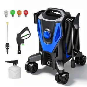 Electric Pressure Washer, 1700PSI 1.7GPM, Foam Cannon, 4 Nozzle Tips, 20 FT Hose, 35FT Power Cord, Strong Power Washer with Anti-Tipping Technology for Cars, Garden, Fences, Patios, Driveways
