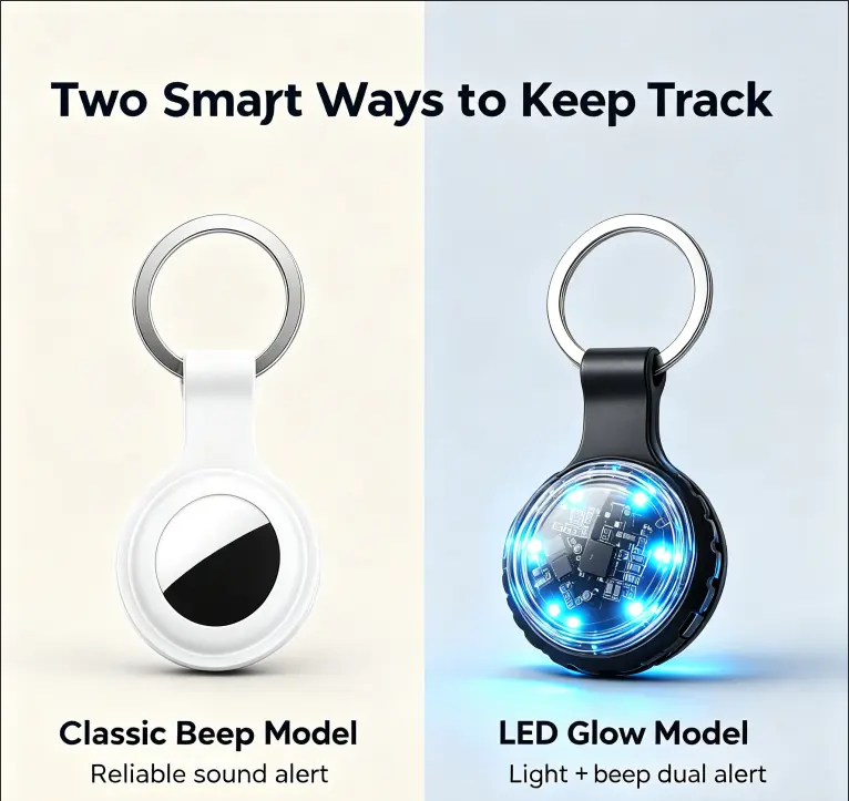 GlowBeep SmartLink Tracker White Bluetooth Metal
